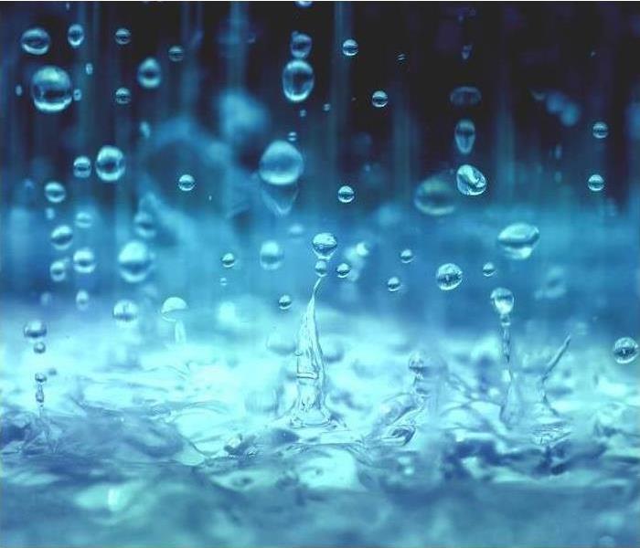 Water drops in a blue background.